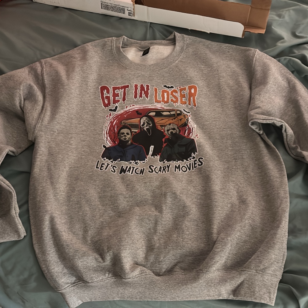Graphic Gray Crewneck Sweater